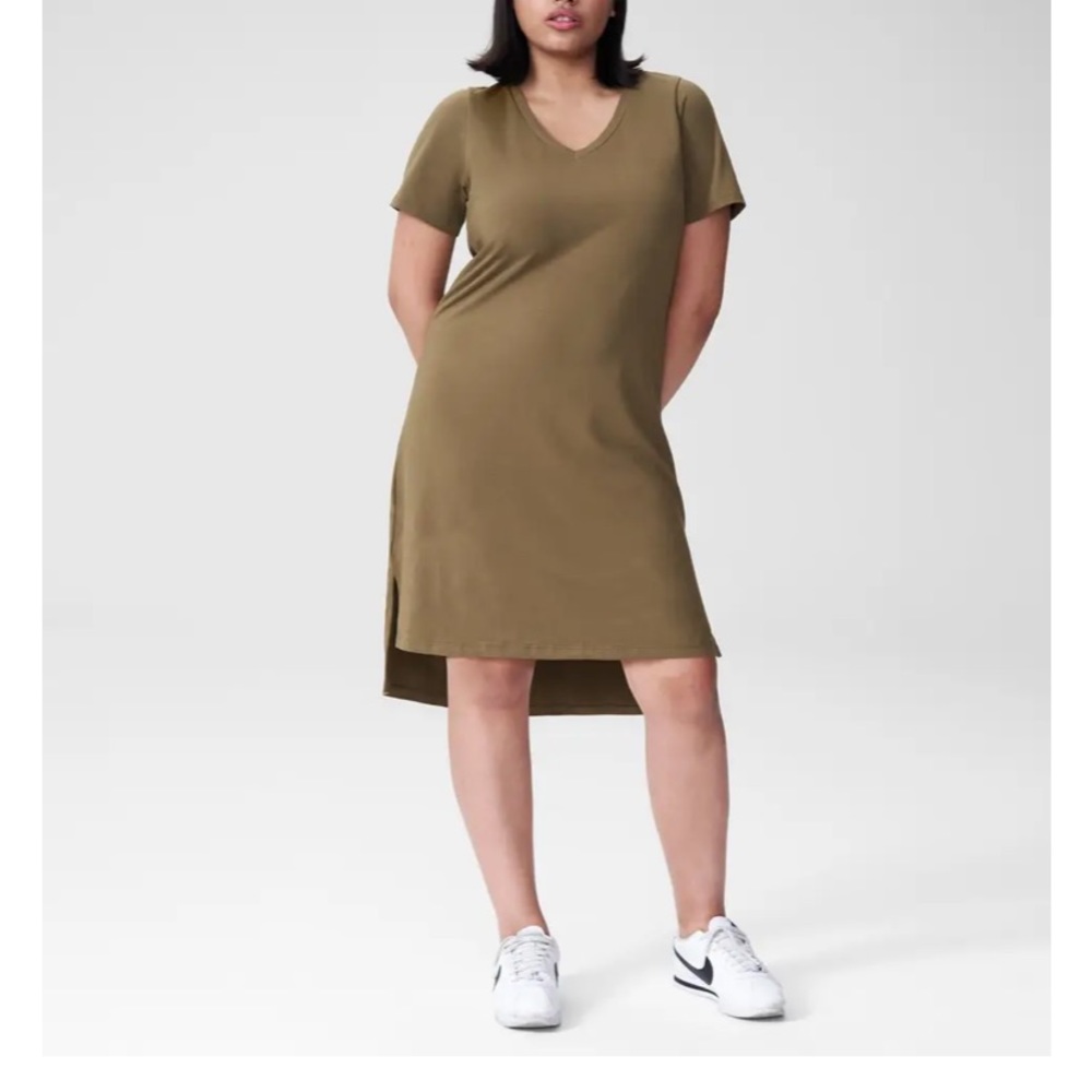 Universal Standard Olive Washed Dress Sz 2XS (6-8)